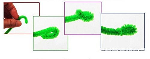 Carykon Super Fuzzy Chenille Stems Pipe Cleaners  Pack of 100 (Light Green) - Image 3